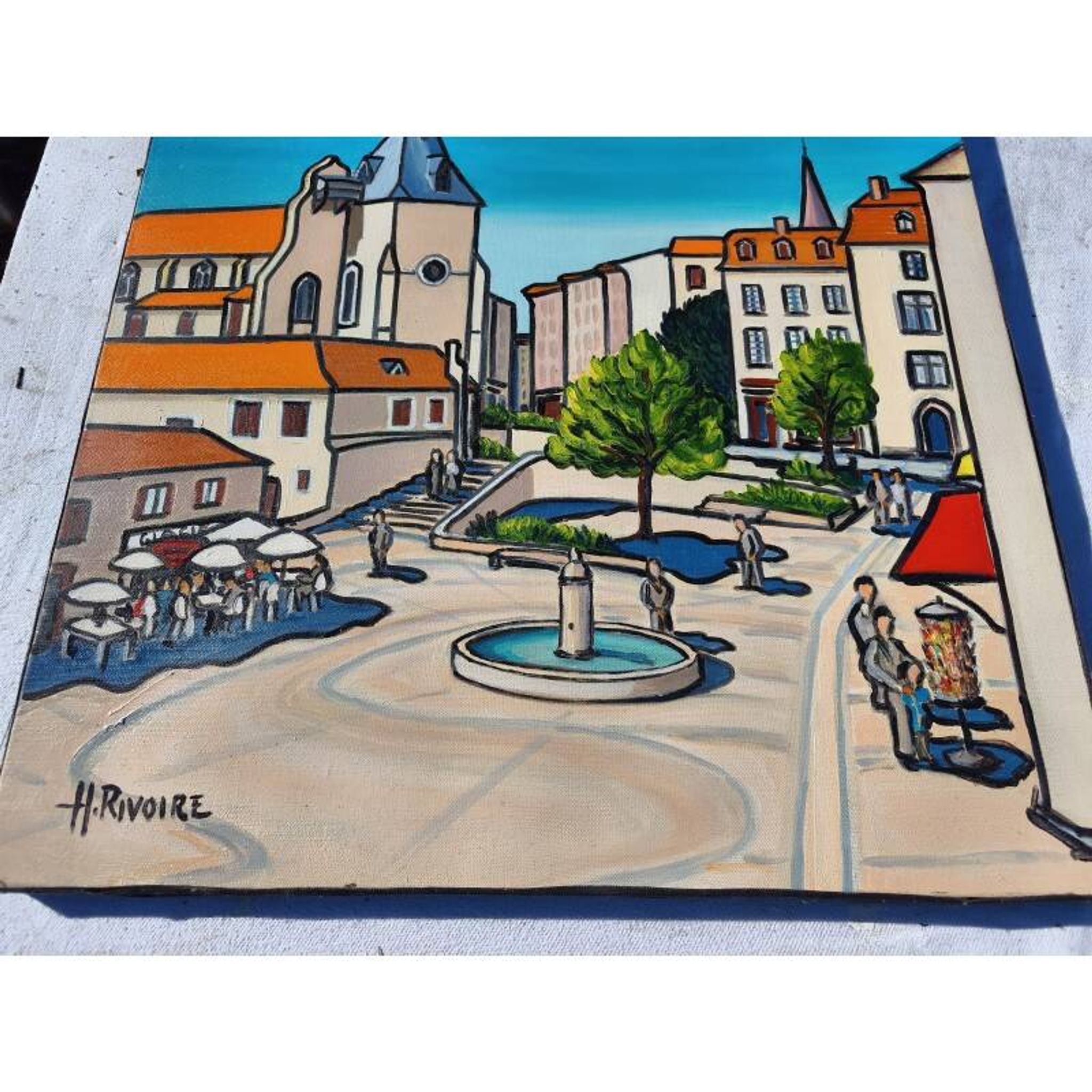 Huile sur toile d'H.Rivoire "Bergerac"