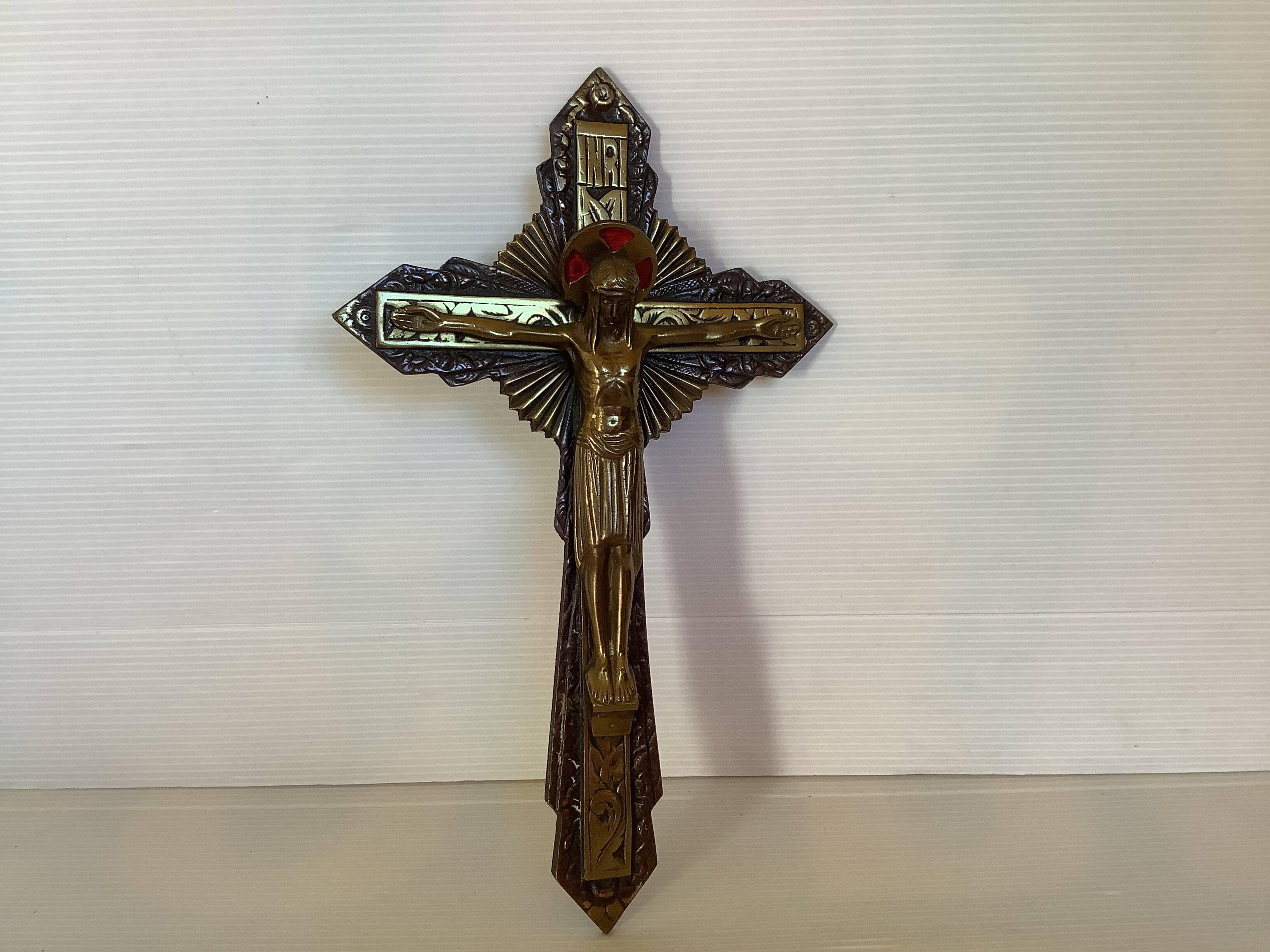 Old brass crucifix