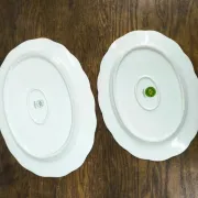 Set of 2 oval porcelain dishes Rosenthal Monbijou "Giscard" green