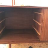 Teak and brass 140cm