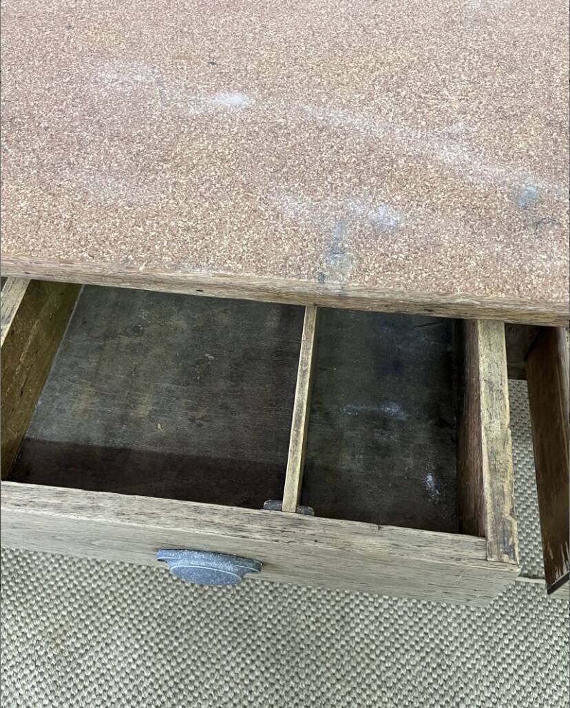 Vintage 3 Drawer Farmhouse Table