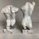 Pair of half-length statue bookends