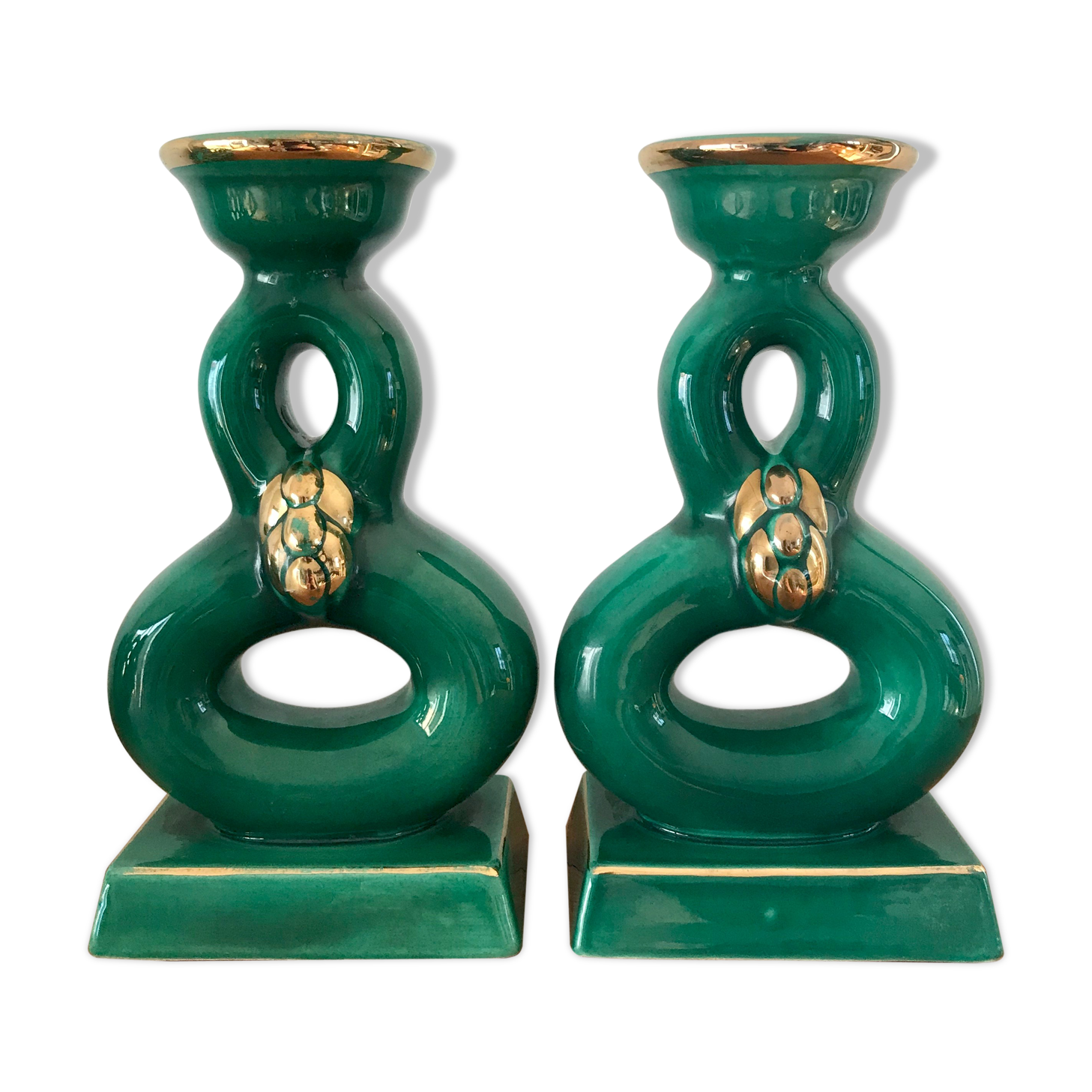 Pair of candlesticks in cermal