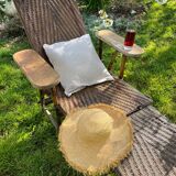 Transat chaise longue rotin