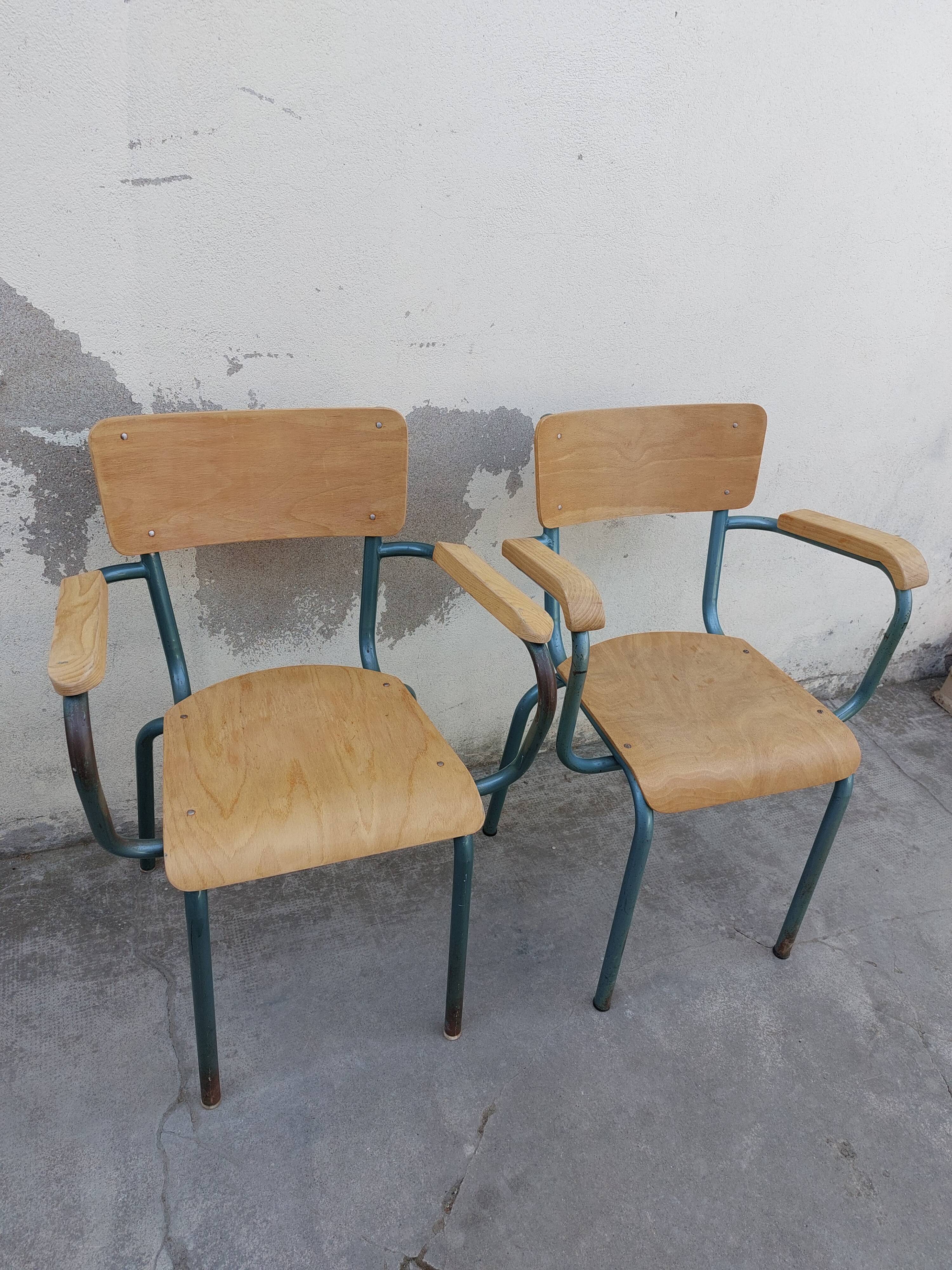 Pair of schoolmaster's chairs