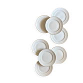 Set of 8 vintage dessert plates Moulin des Loups