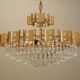 Brass chandelier, Danish design, 1970s, produced in Denmark
