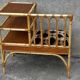 70s rattan telephone bench