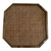 Plateau plexiglas et cannage 1970