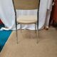 Set of 4 chairs chrome metal and skaï greige 70s.