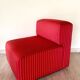 Pair of red striped armchairs from the 1980s