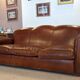 Leather club 3 places sofa 50s