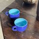 Set of 12 small vintage espresso cups duo in blue Made in Italy