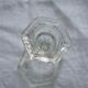 Glass candle holder, orange border