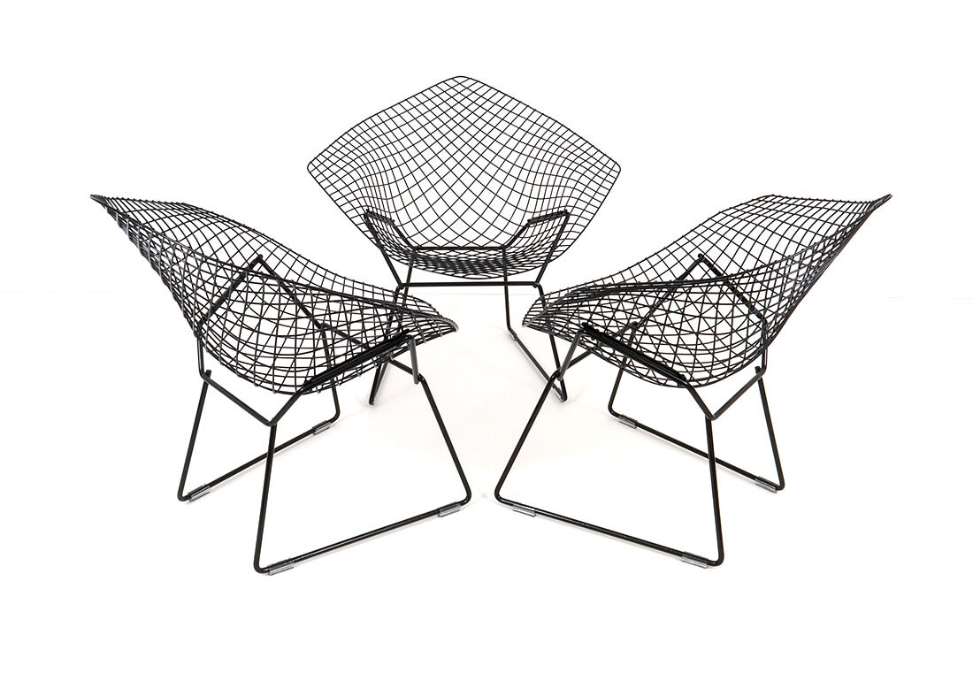 Set of 3, Diamond Chairs by Harry Bertoia for Knoll International
