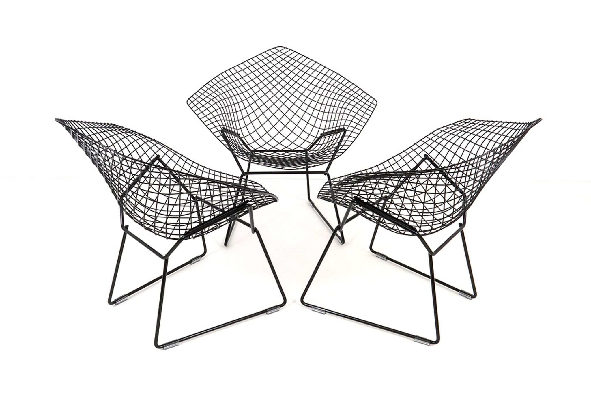 Set de 3 fauteuils Diamond par Harry Bertoia pour Knoll International