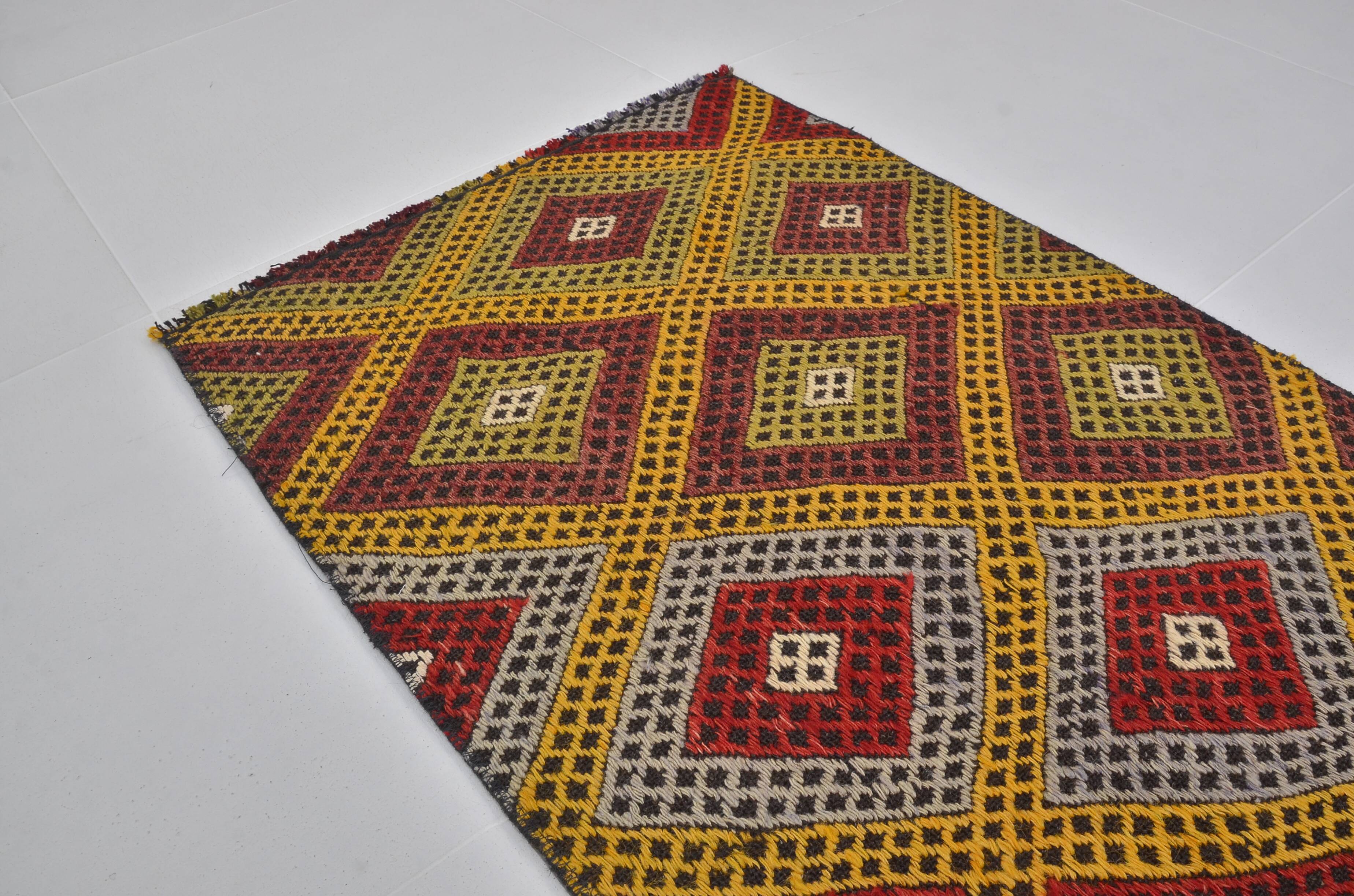 Small Decorative Oushak Kilim