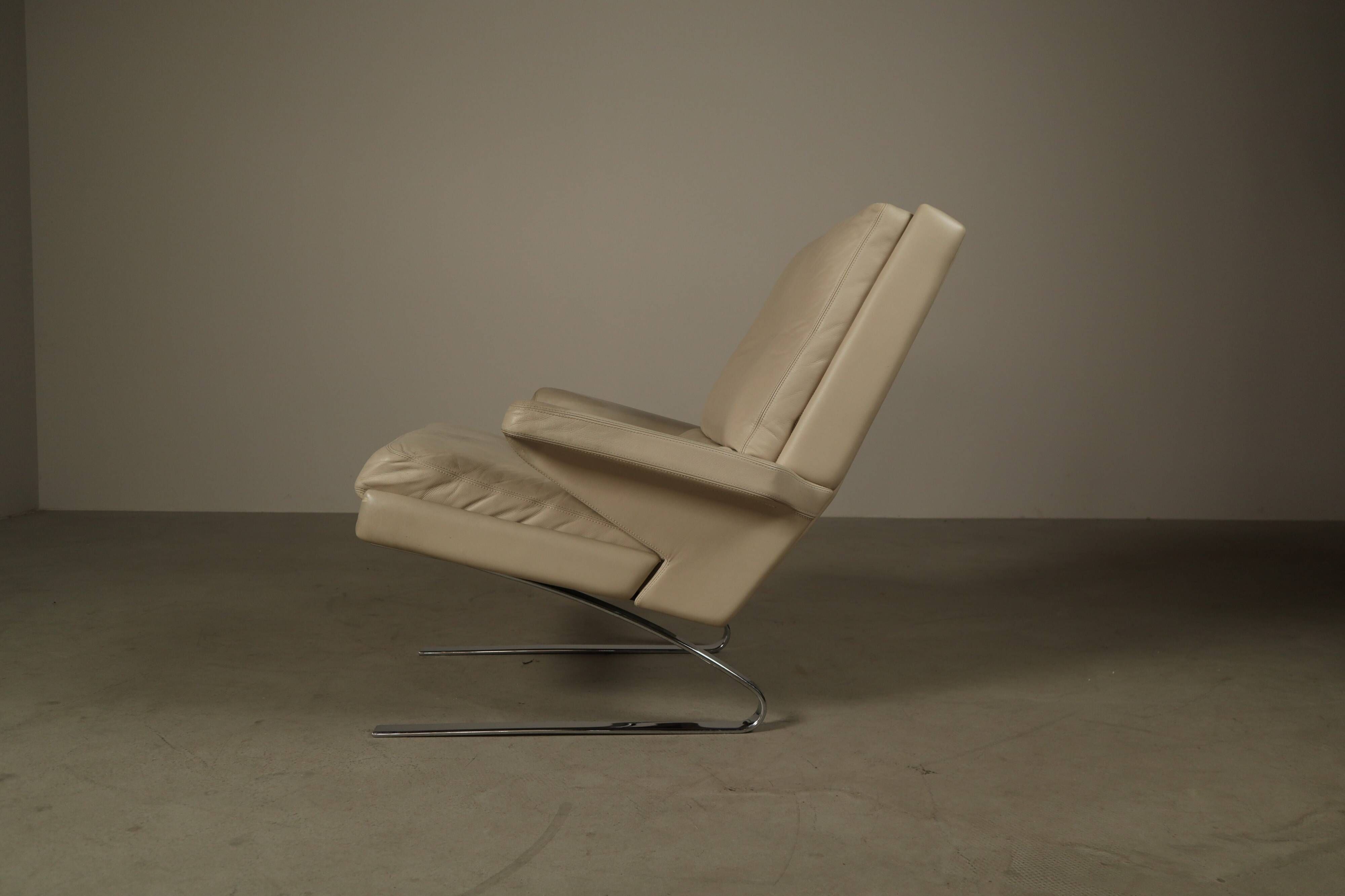 Leather "Swing" lounge chair with ottoman for COR Germany, 1960's