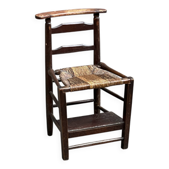 Chaise, prie-dieu ancienne marquée "Carmélite"