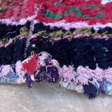 Moroccan carpet Boucherouite colored - 88 x 209 cm