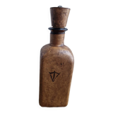 Carafe à whisky verre et cuir vintage