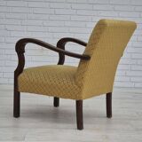 1950s, Danish design, armchair in original condition, furniture cotton/ wool fabric.