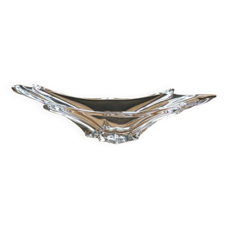 Grande coupe à fruits centrale, centre de table en cristal de plomb 1950/1960 France