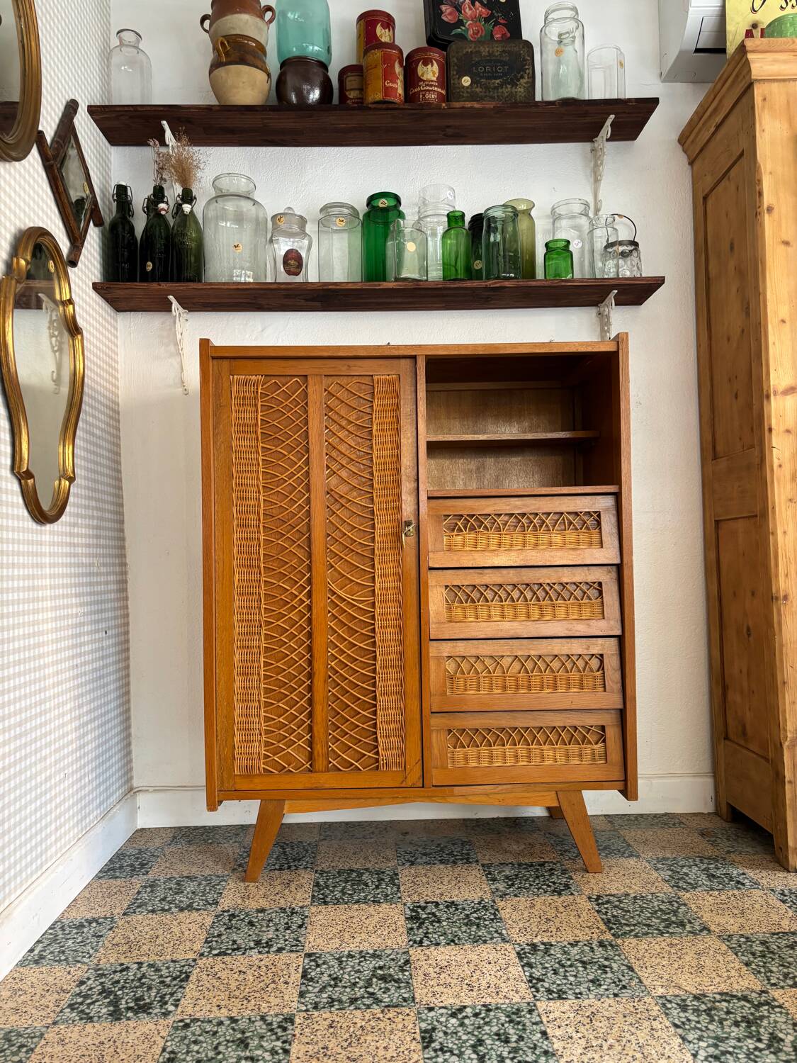 Vintage wardrobe chest of drawers