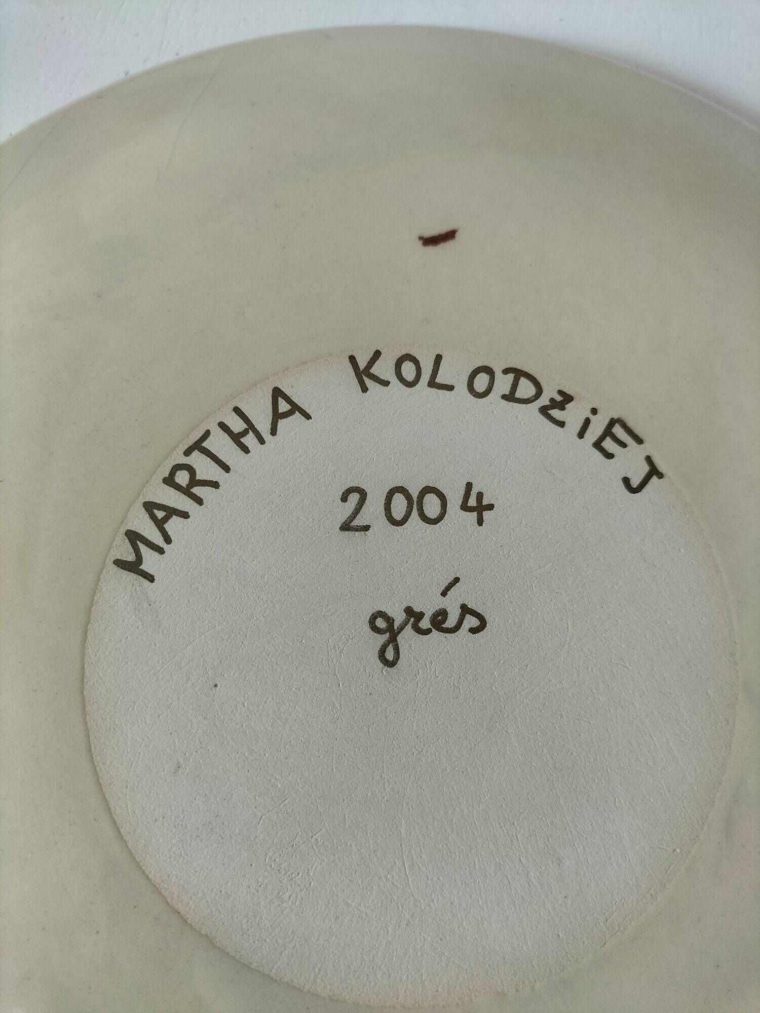 Earthenware plate with polychrome rooster – Martha Kołodziej – 2004