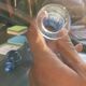 Blue glass carafe
