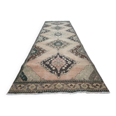 Vintage Turkish hallway rug 113x385 cm
