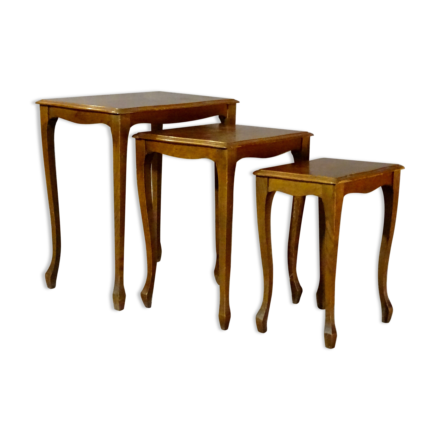 Set of 3 nesting tables circa 1970, oak