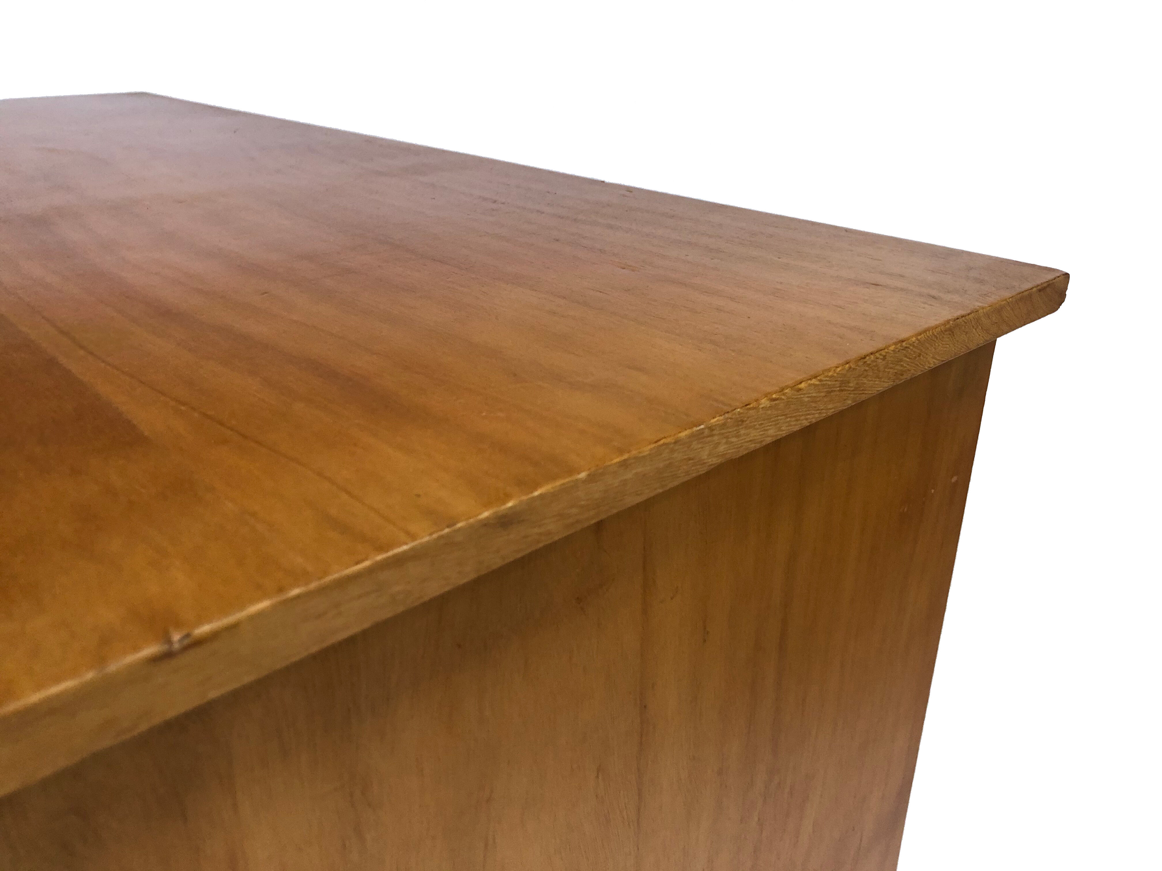 Art deco birch wood compact desk 1960