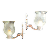 Pair of chrome wall sconces vintage bathroom