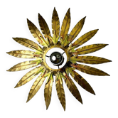 Applique, plafonnier en forme de soleil, France années 1950