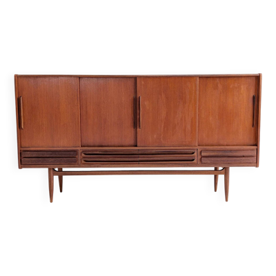 Haut-plat en teck de style danois moderne du milieu du siècle, années 1960