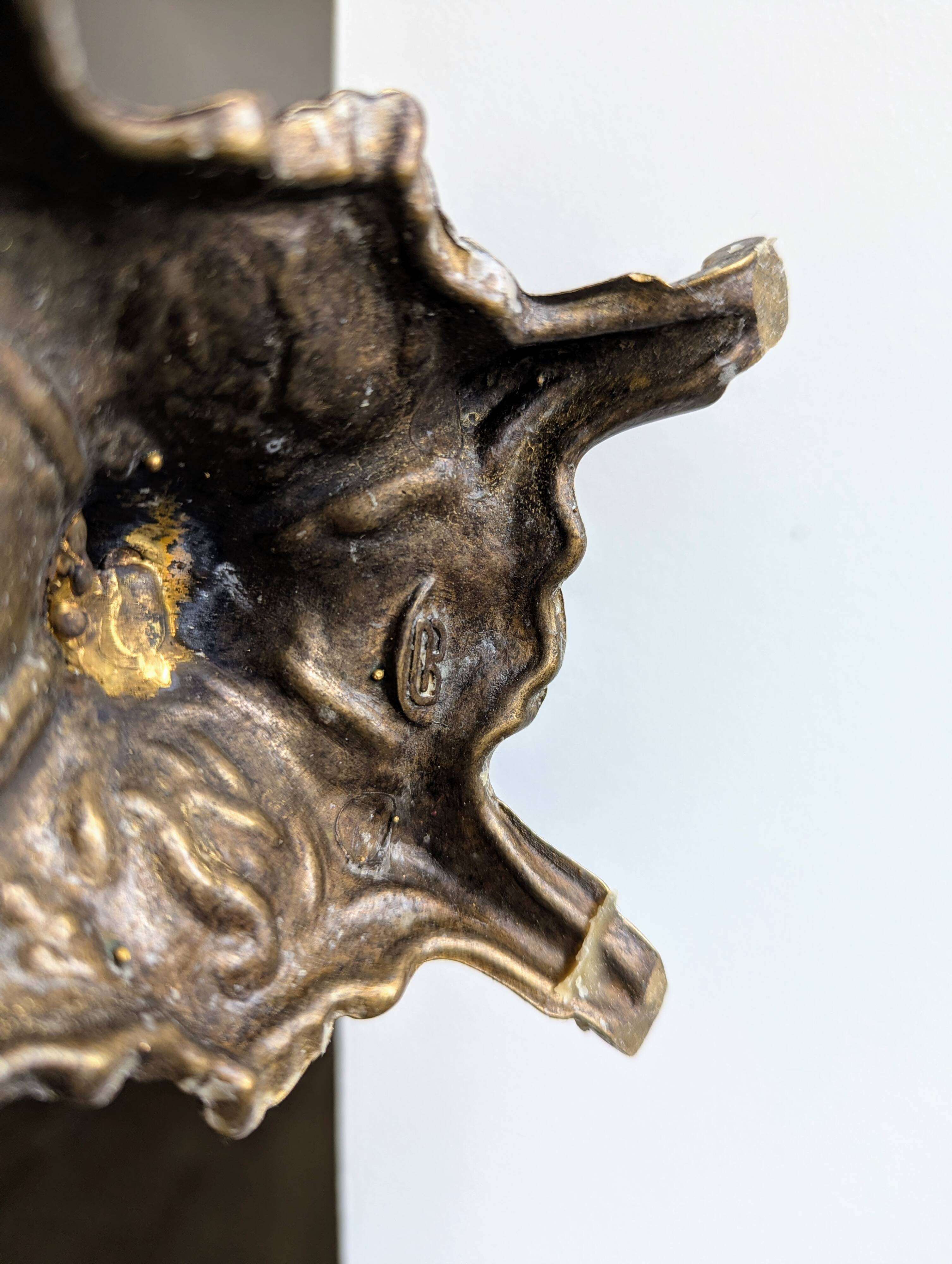 Pair of antique bronze candlesticks in the Louis XV rococo style