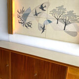 Sideboard and Matching Decorative Art Piece from the Cruise Liner "SS Rotterdam"