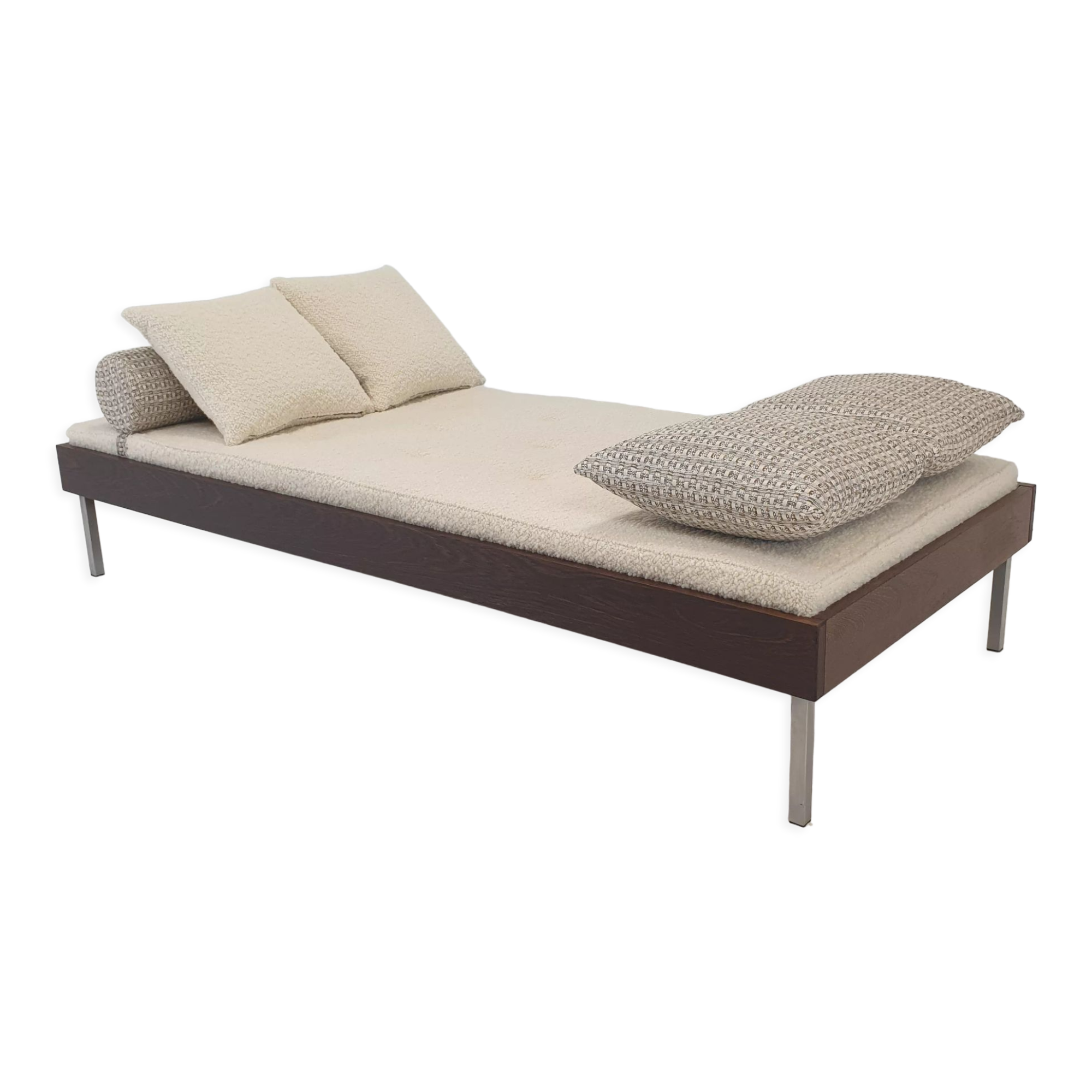 Wengé Daybed with Dedar Cushions and Bolster, 1970s