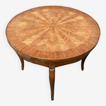 Regency style coffee table Inlaid pedestal table, curved legs