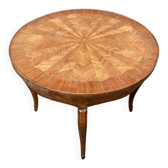 Regency style coffee table Inlaid pedestal table, curved legs