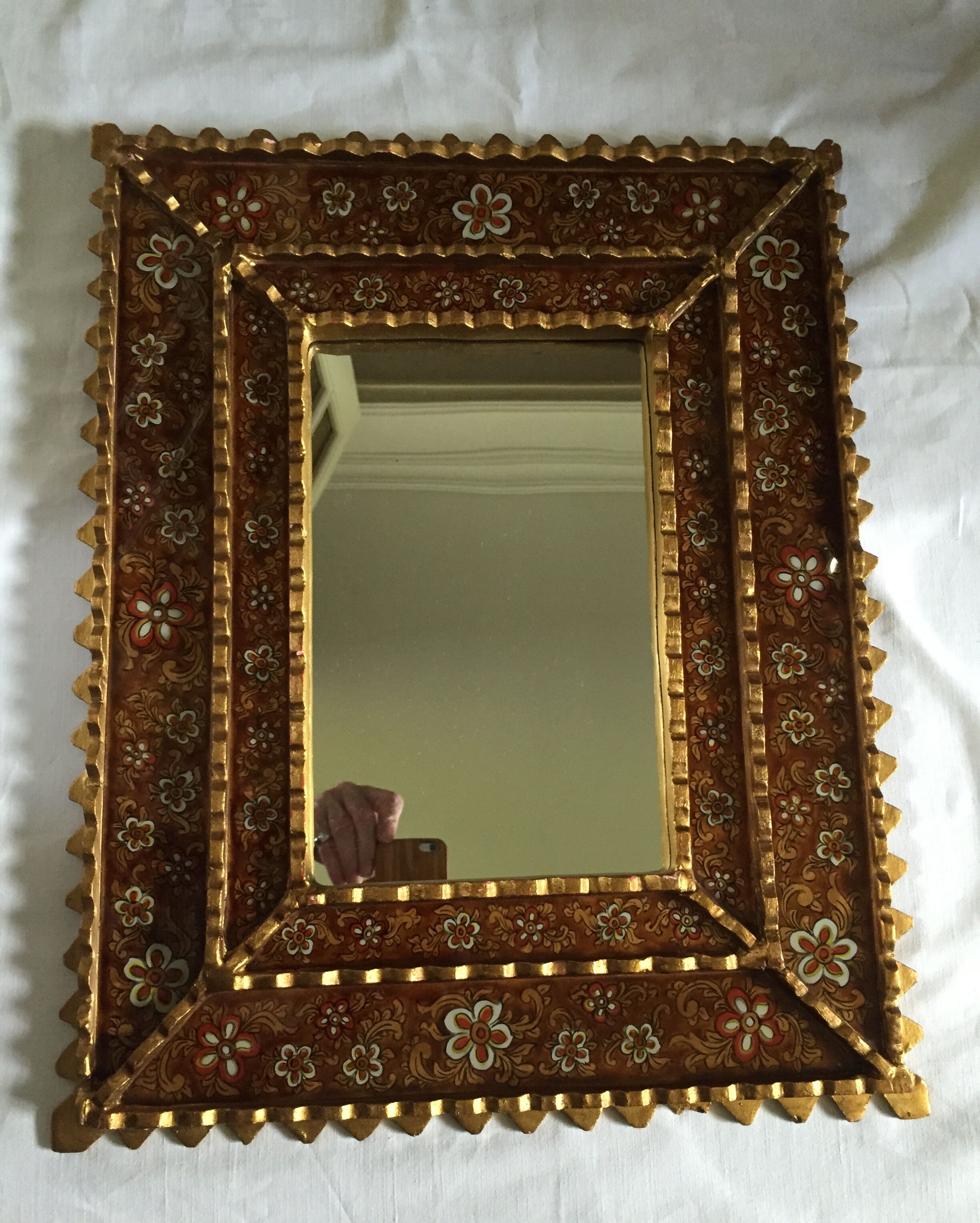 Glass glazing beads mirror decorated 51x40cm