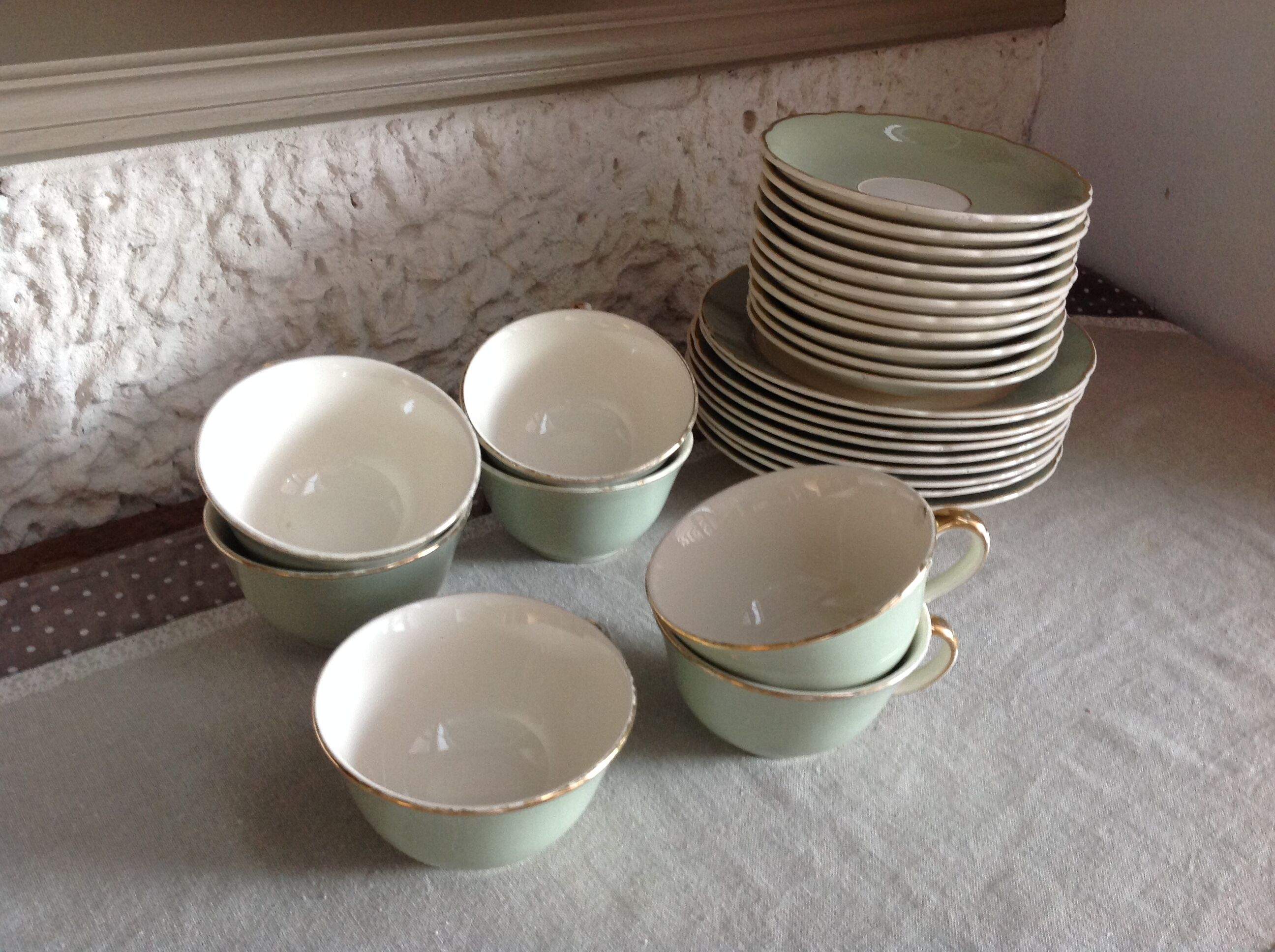 Peppermint coffee and dessert service / Villeroy - Boch / vintage 50-60