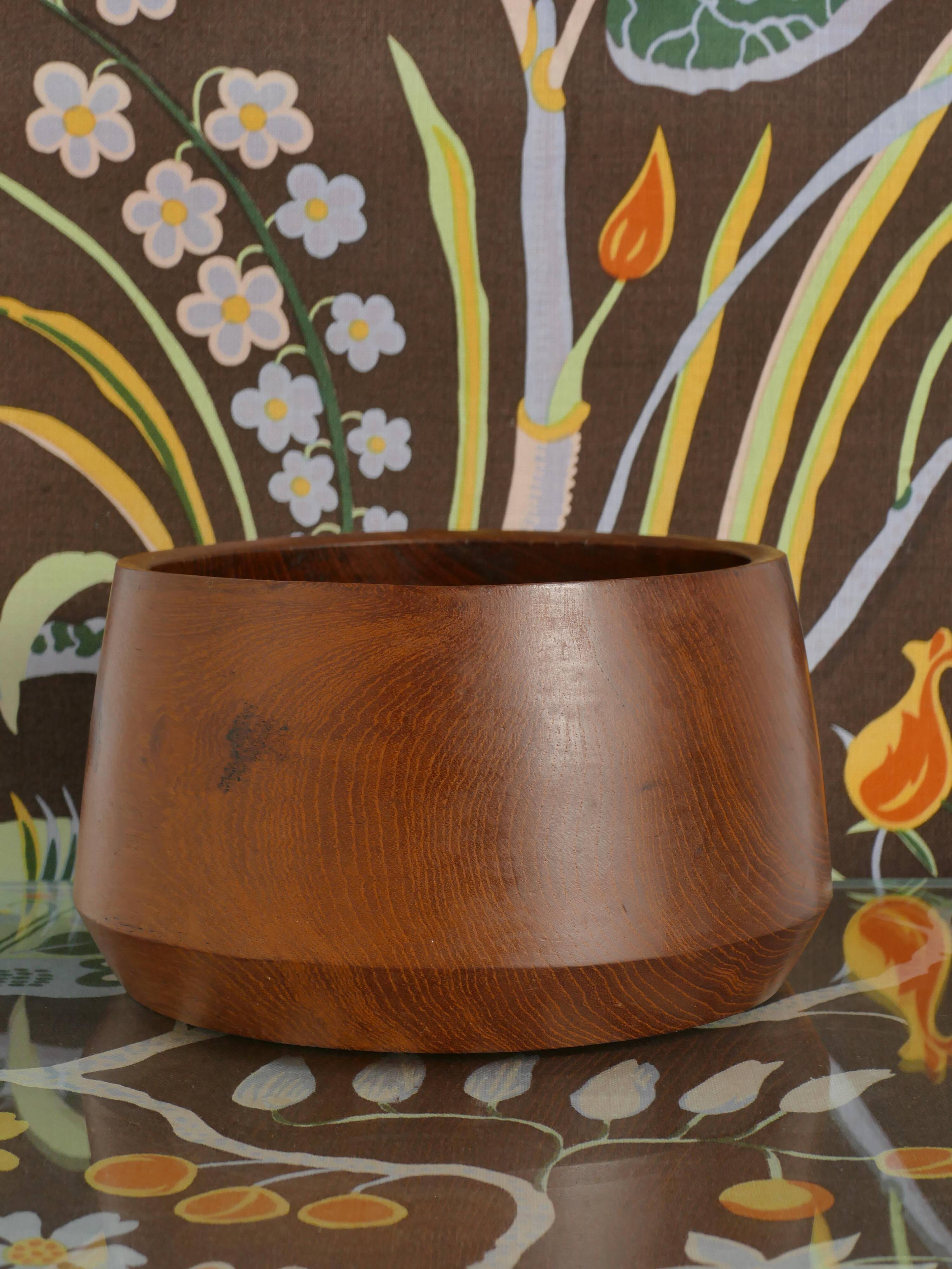 Mid-Century Modern Solid Teak Wood Bowl, Sweden