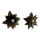 Pair of vintage patinated brass wall lights with floral motif, France, 1960.