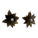 Pair of vintage patinated brass wall lights with floral motif, France, 1960.