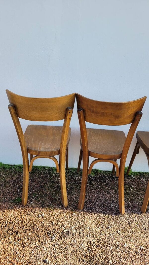 Série de 4 chaises de bistrot restaurant vintage- 1950s