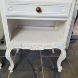 Pair of white patinated Louis XV style bedside tables