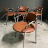 Set of 4 Italian designer chairs 1970's