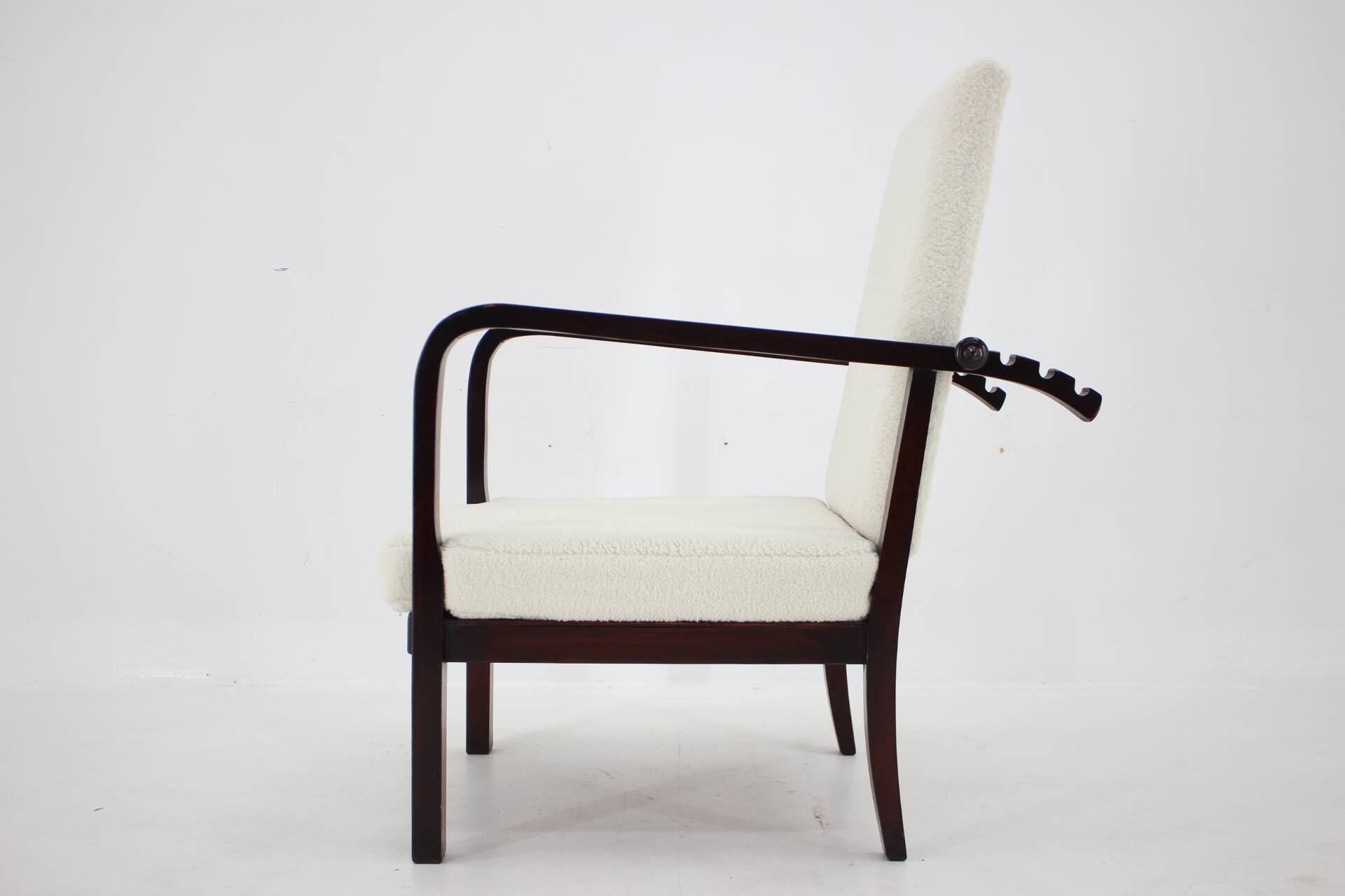 1940s Restored Beech Adjustable Armchair ,Czechoslovakia